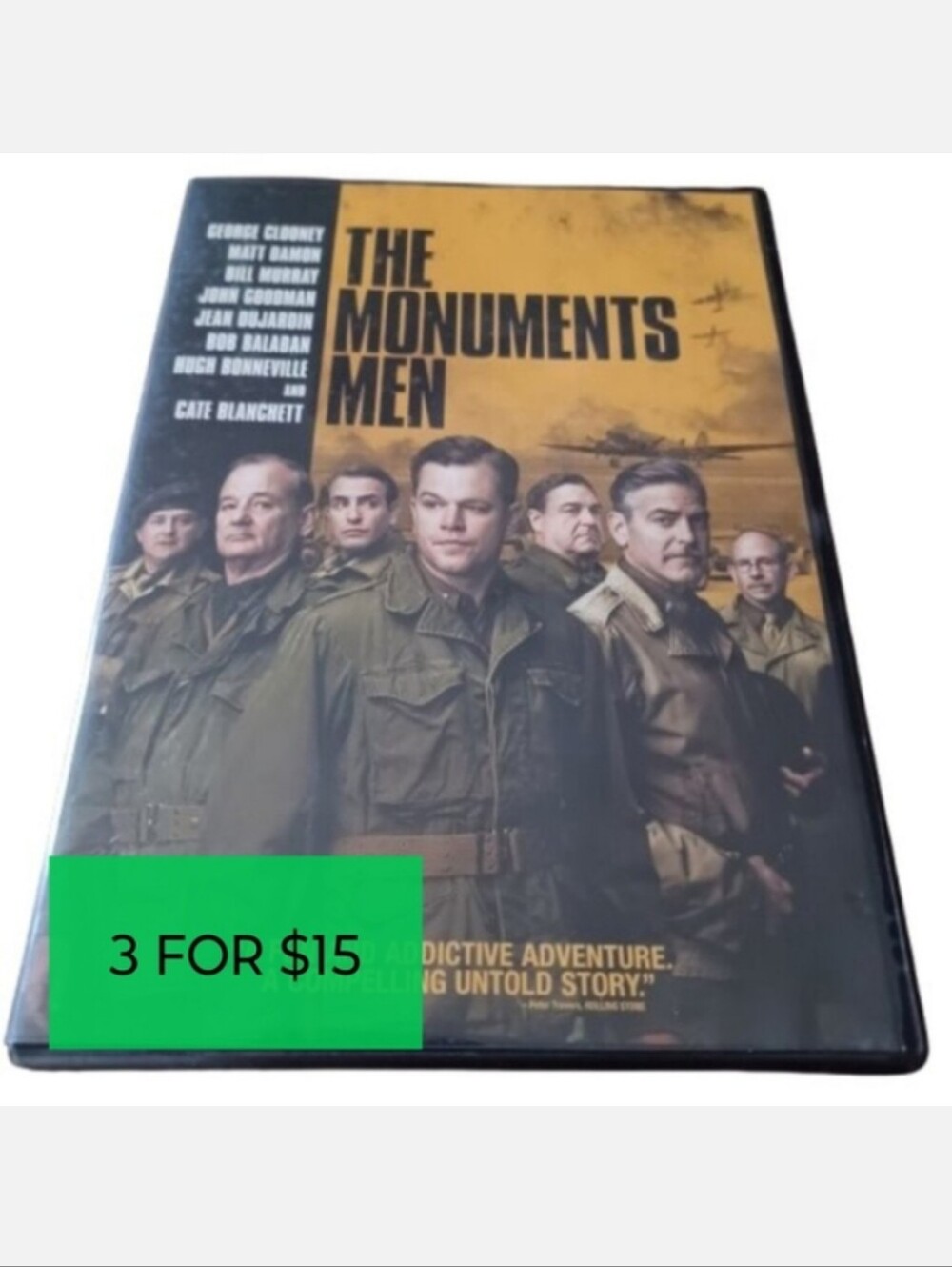The Monuments Men DVD Movie Matt Damon George Clooney World War 2 PG13 Disc Film